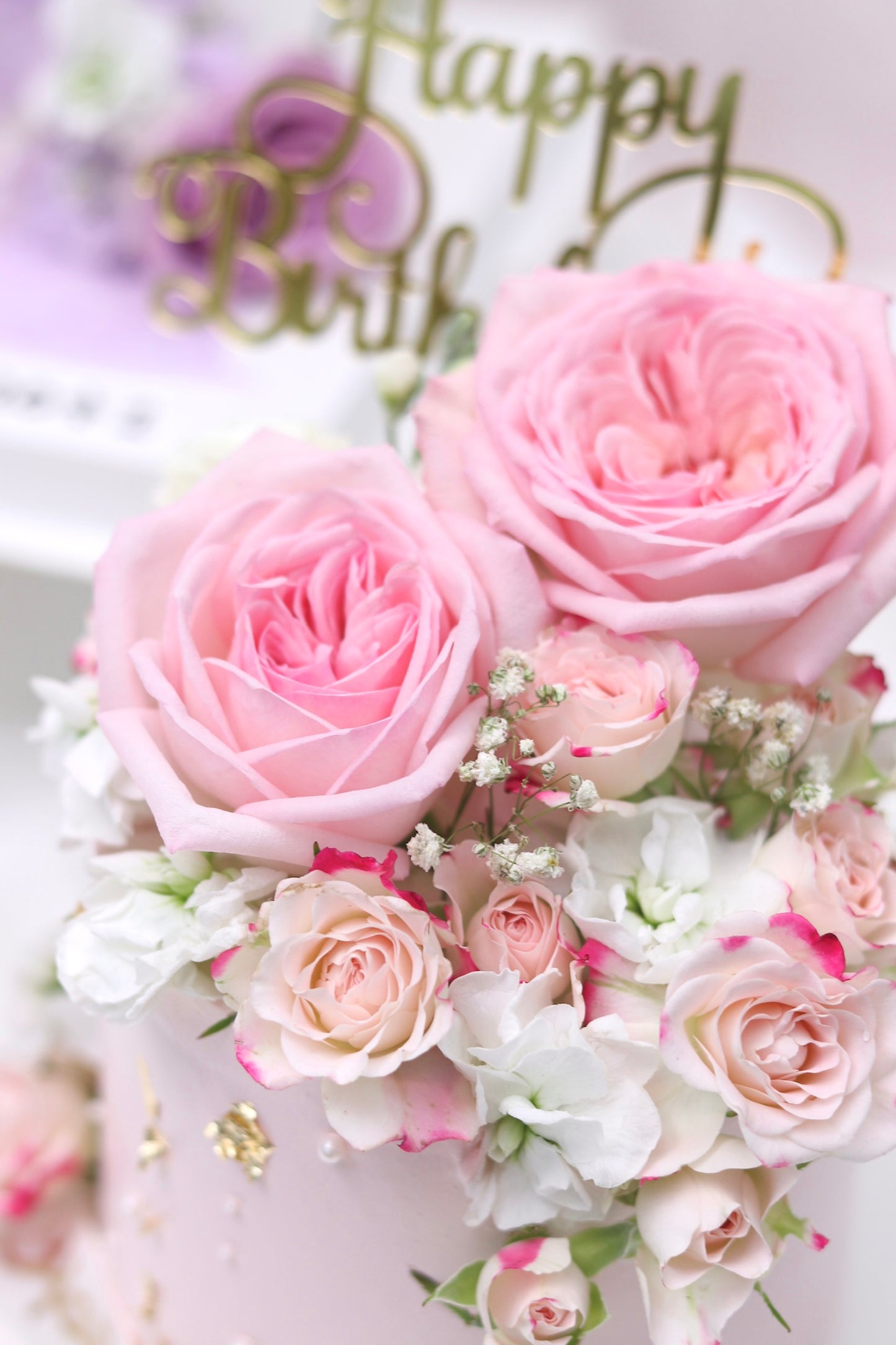 粉色鮮花蛋糕