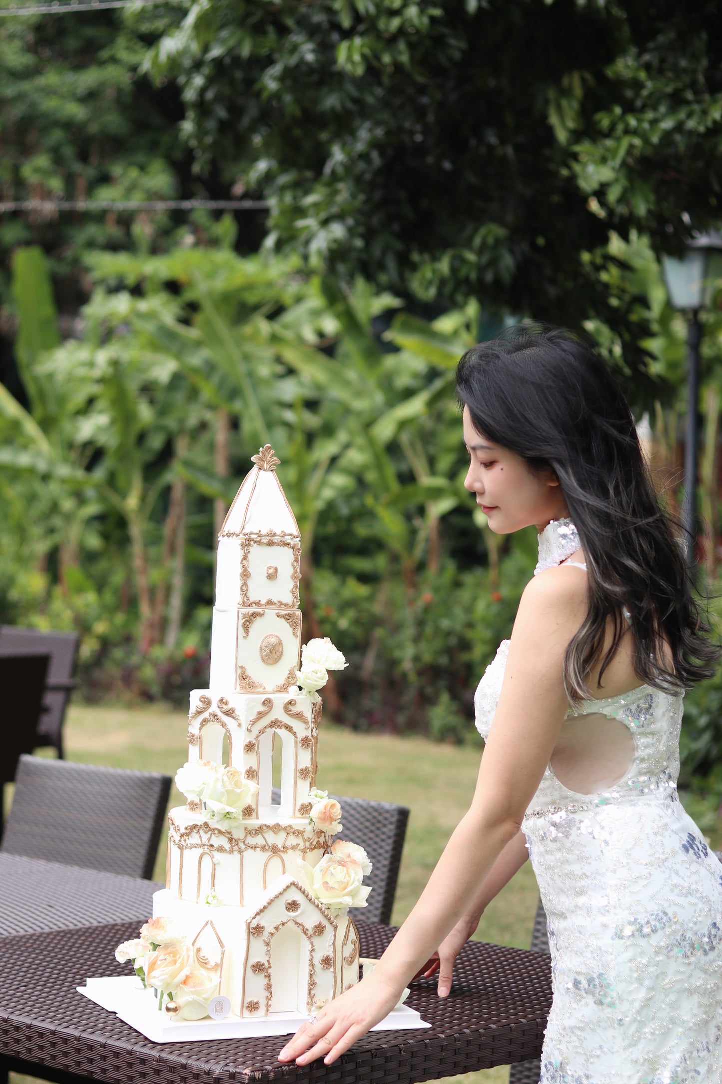 城堡鮮花結婚蛋糕