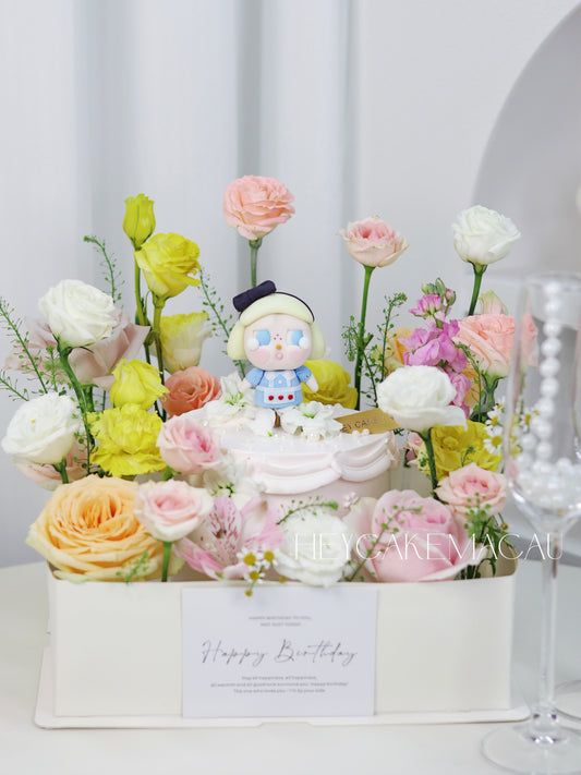 翻糖愛麗絲Cry baby 鮮花花園蛋糕