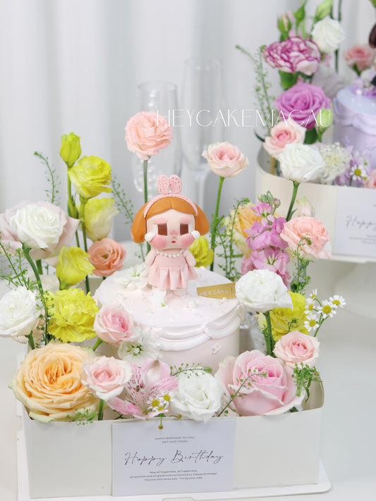 翻糖Cry baby Shiny Shiny 鮮花花園蛋糕
