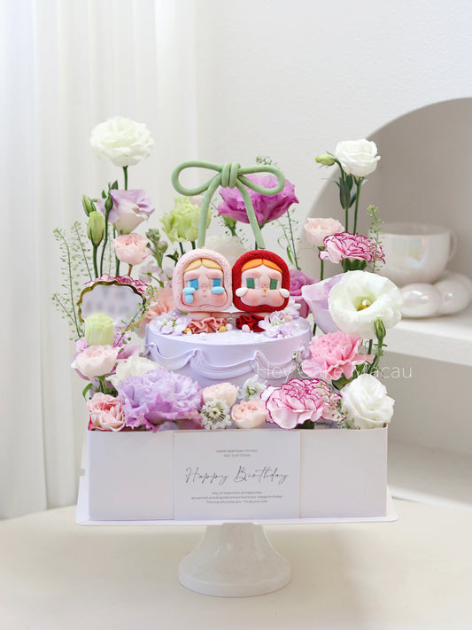 翻糖Cry baby 車厘子鮮花花園蛋糕