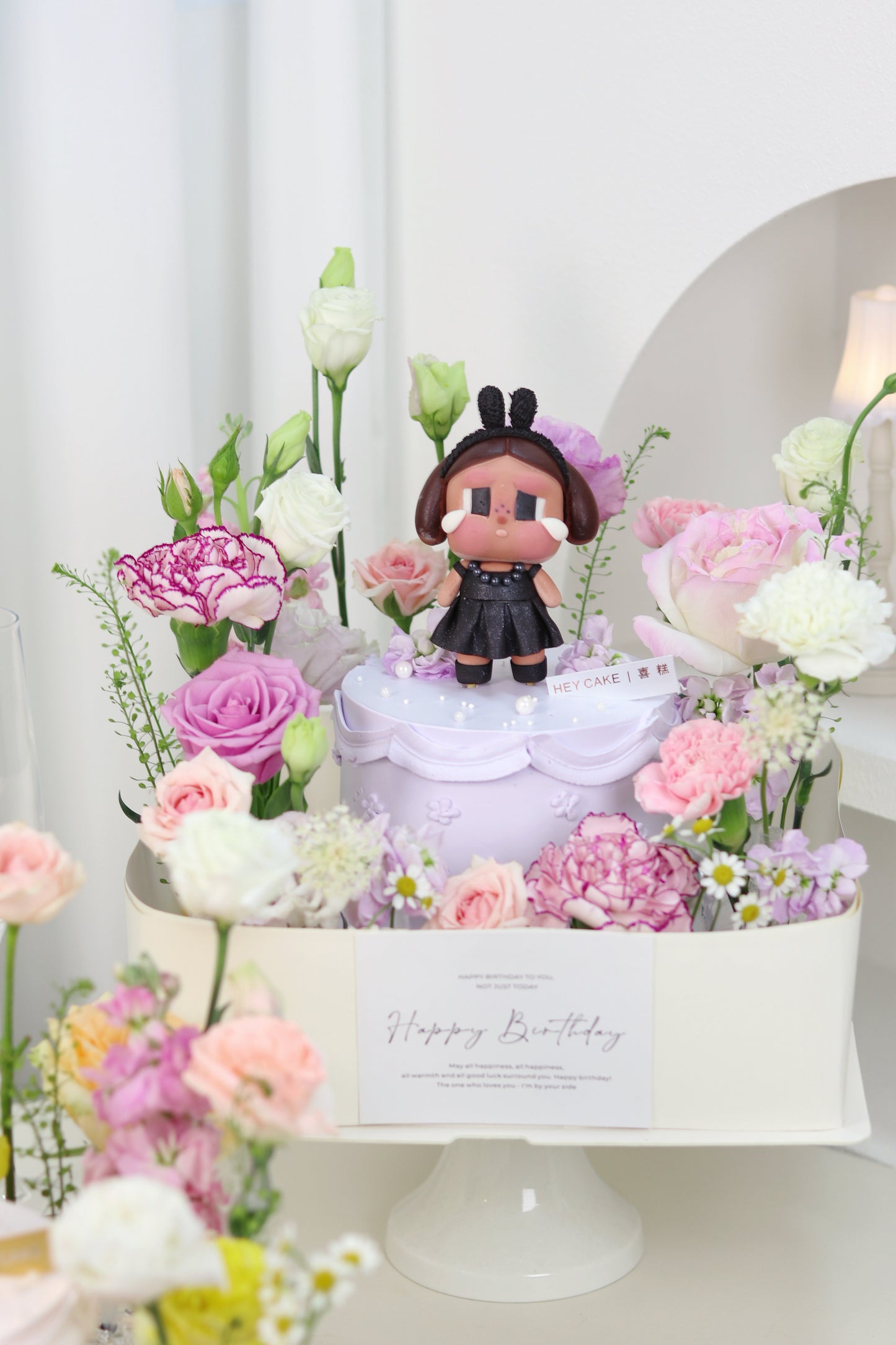翻糖黑皮Cry baby Shiny Shiny 鮮花花園蛋糕