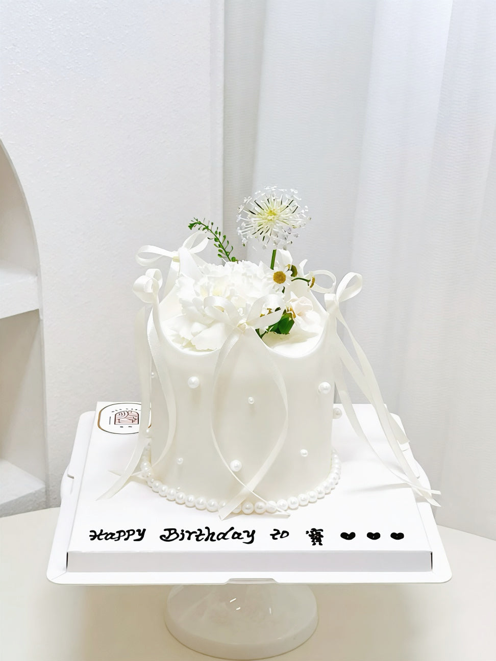 小清新珍珠鮮花蛋糕