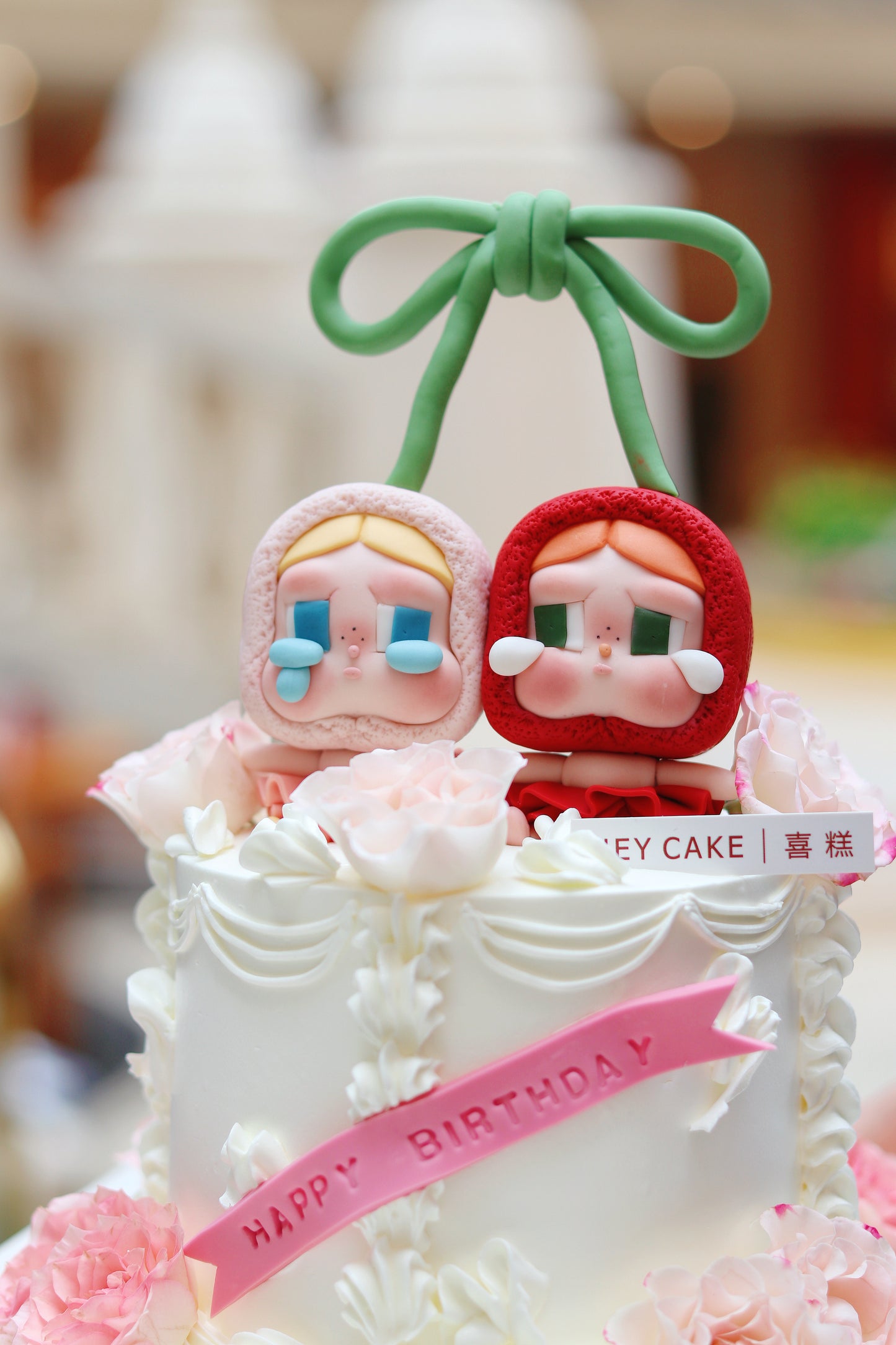 翻糖Cry baby 車厘子鮮花蛋糕
