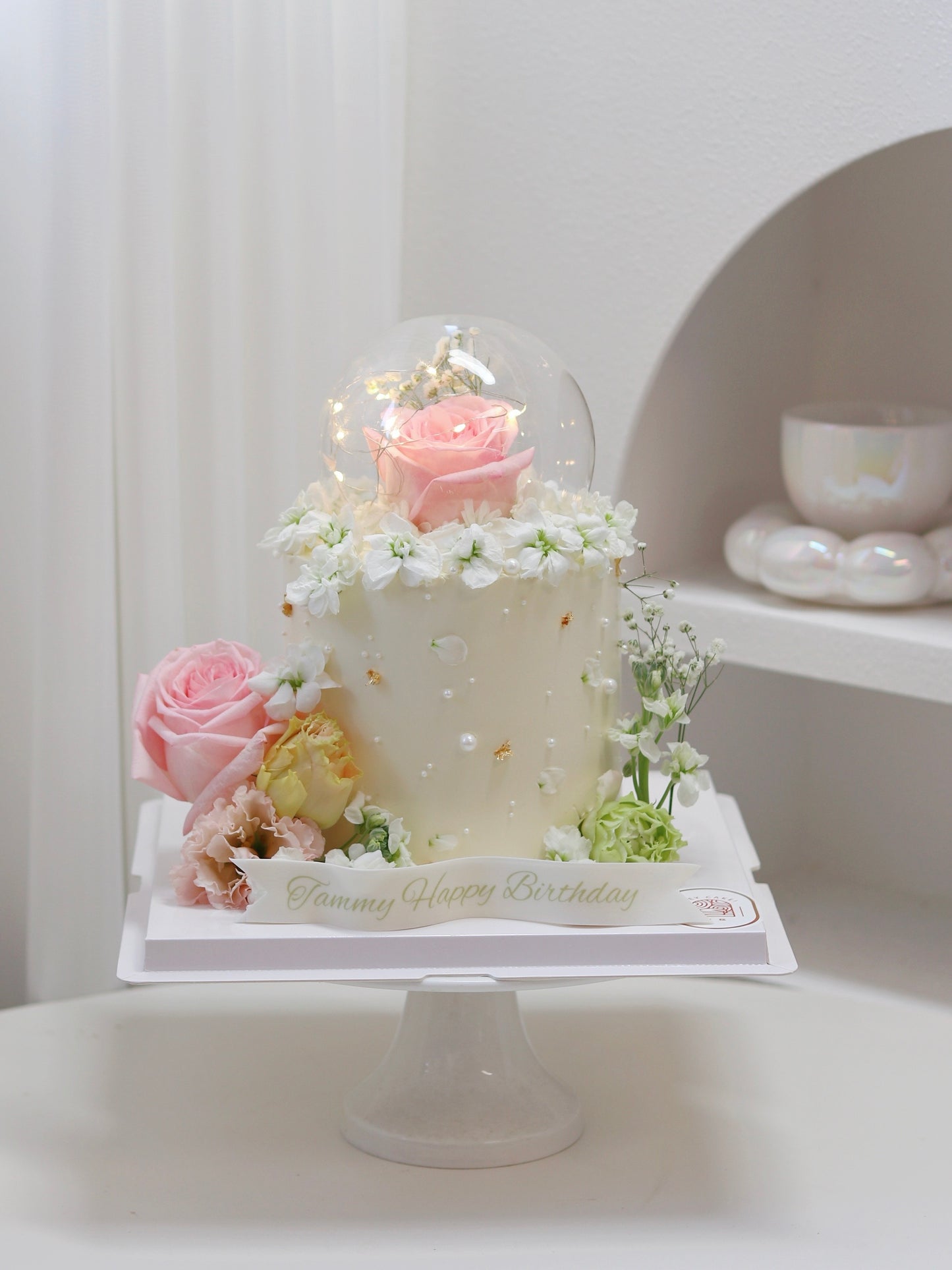 玻璃屋鮮花蛋糕
