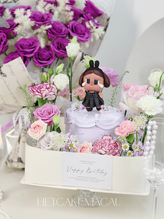 翻糖黑皮Cry baby Shiny Shiny 鮮花花園蛋糕