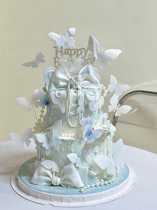 雙層蝴蝶結蛋糕