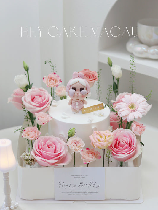 翻糖Cry baby 哭哭兔鮮花花園蛋糕