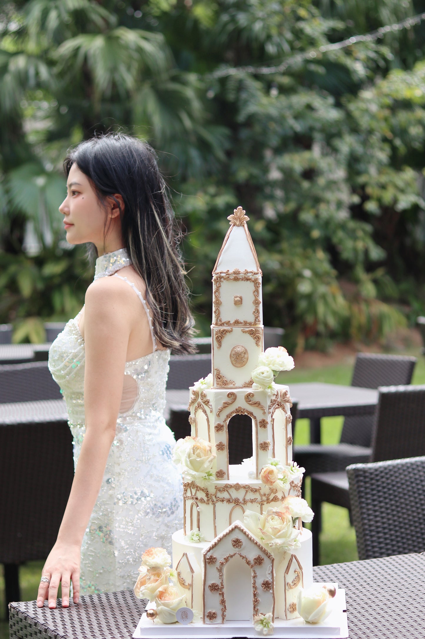 城堡鮮花結婚蛋糕