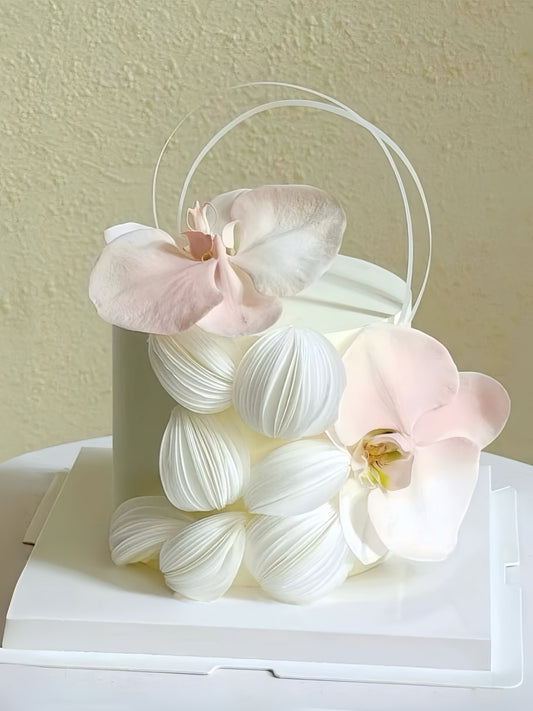 粉色系蝴蝶蘭鮮花蛋糕