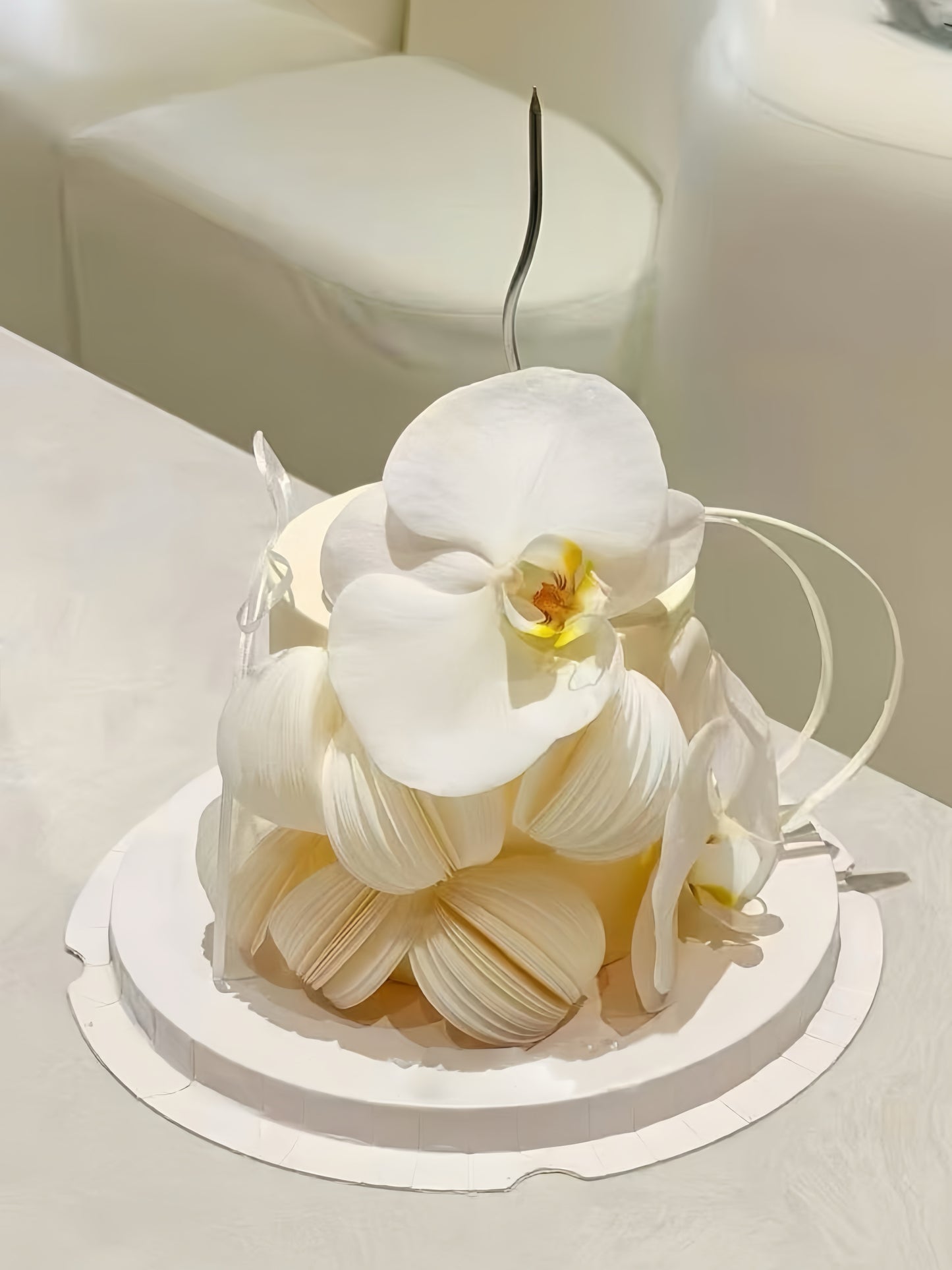 黃色系蝴蝶蘭鮮花蛋糕