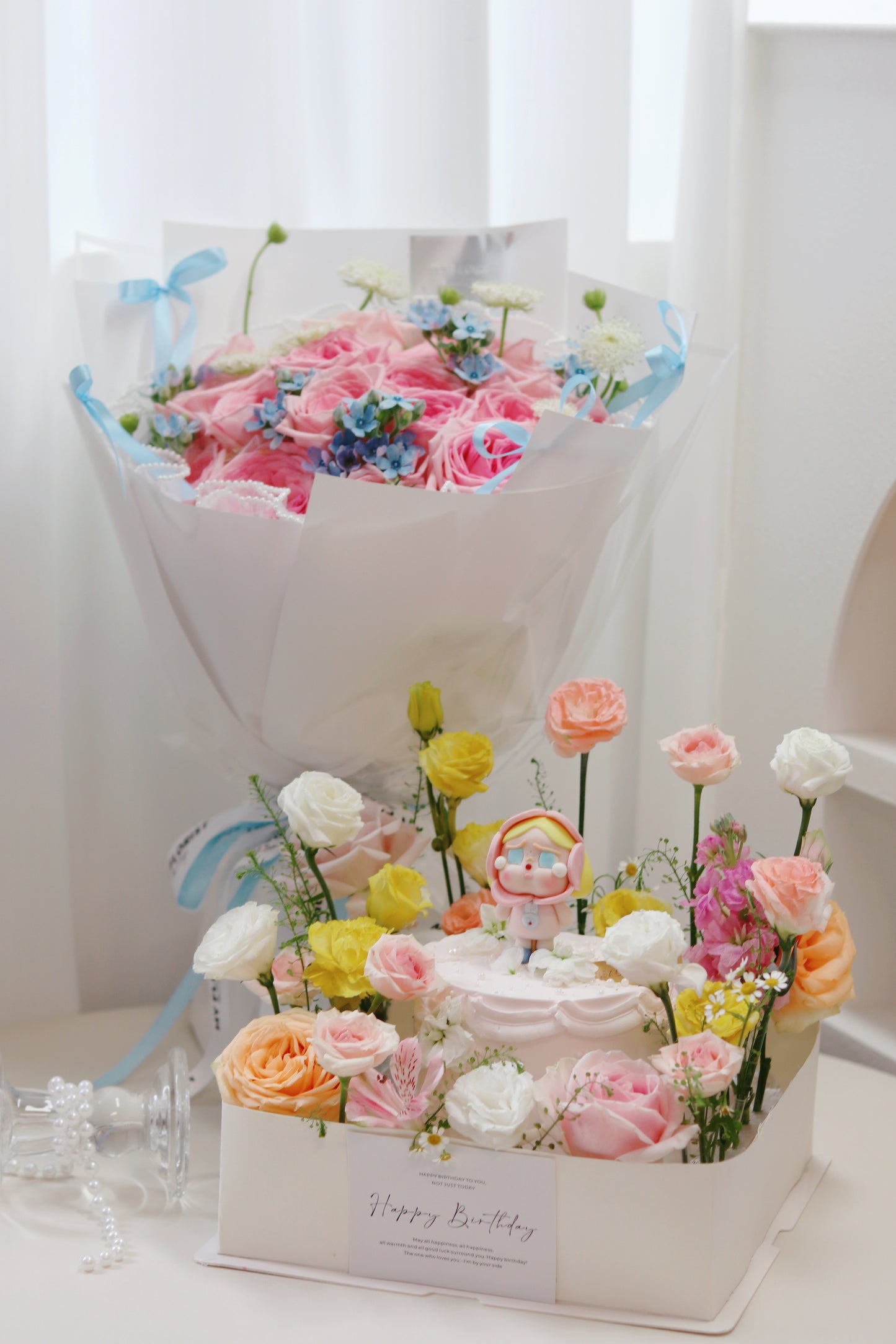 翻糖Cry baby 花朵鮮花花園蛋糕