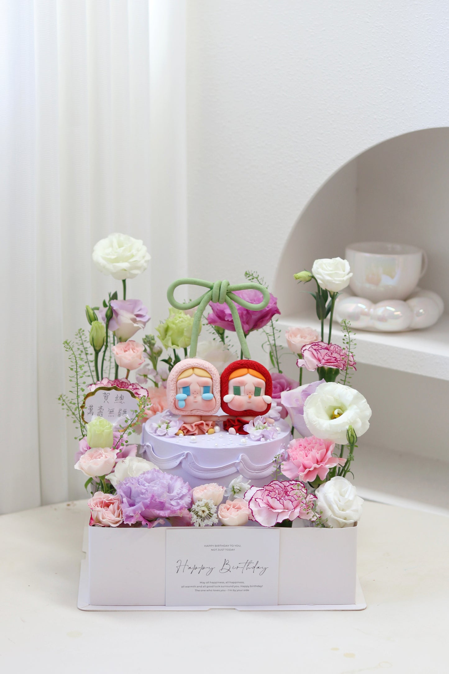 翻糖Cry baby 車厘子鮮花花園蛋糕