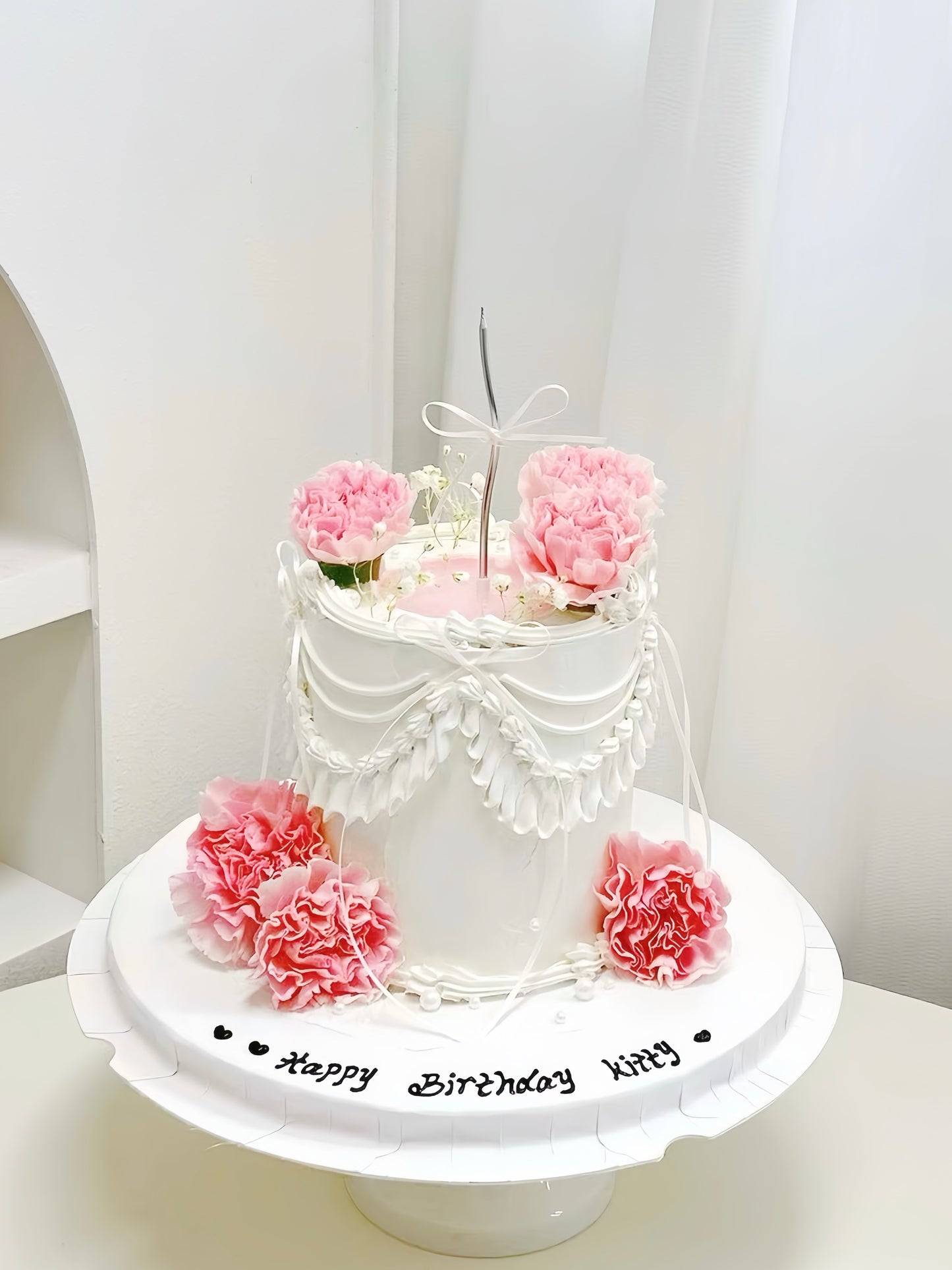 韓系粉色鮮花蛋糕