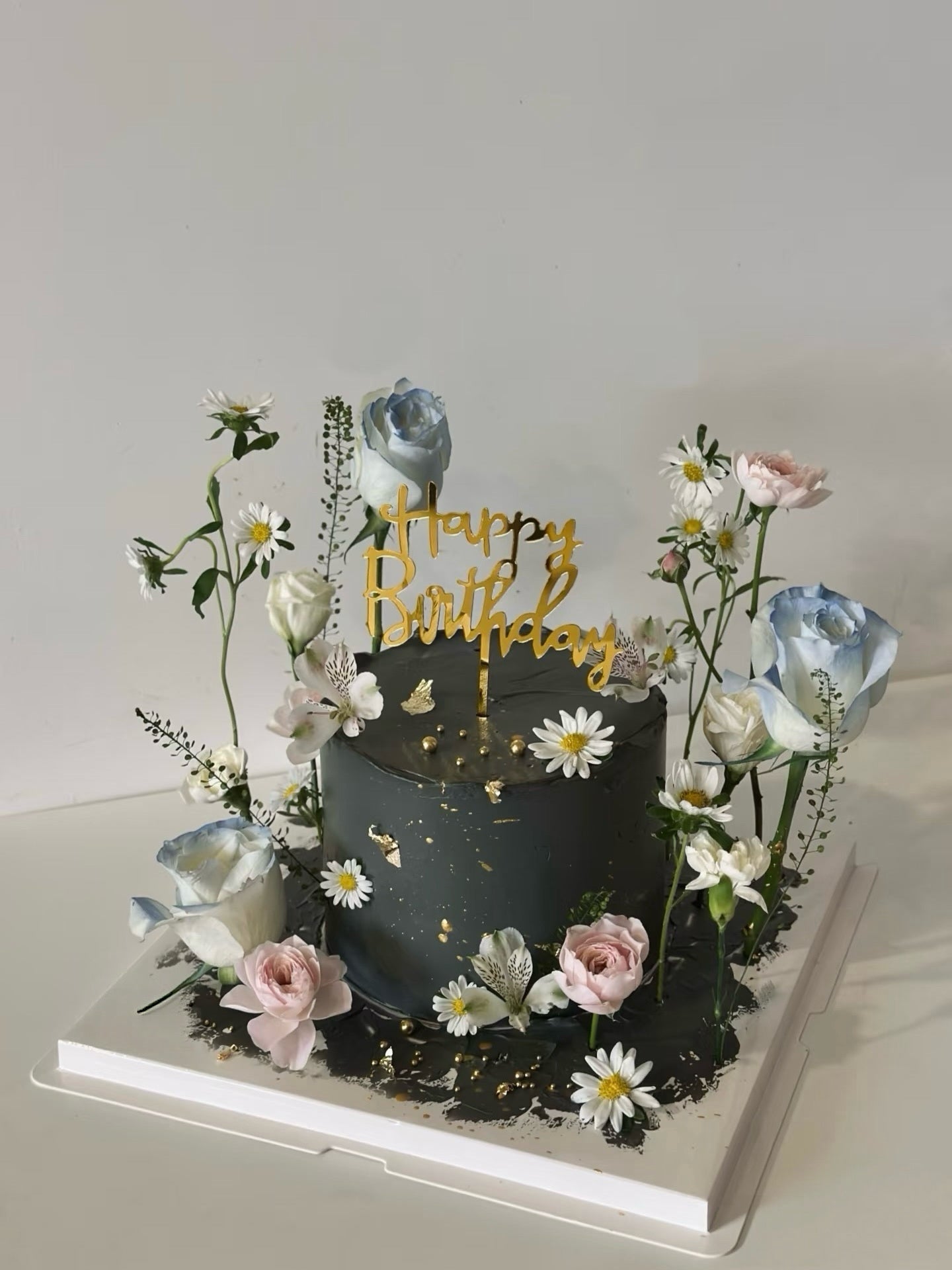 暗黑系鮮花蛋糕