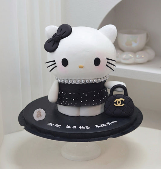 翻糖雙層小香风Hello Kitty立体蛋糕