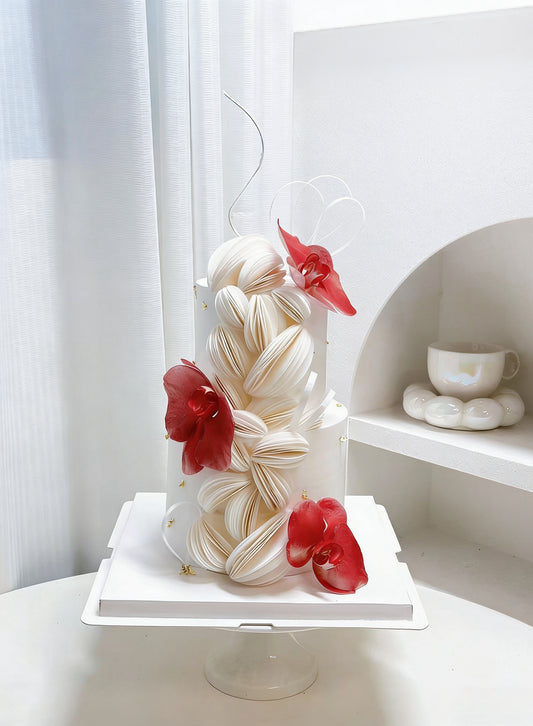 雙層蝴蝶蘭鮮花蛋糕